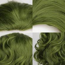 Parrucca verde ondulata da uomo - Stile fresco e affascinante, in fibra sintetica di poliestere, ideale per travestimenti da clown, feste di Ognissanti, costumi anime - Design versatile per varie occasioni