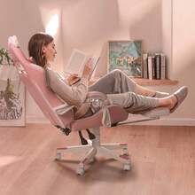 Cute Gaming Chair With Cat Ears & Cat Paw Lumbar Support, Ergonomic Reclining PC Chair For Kids, Girls & Teens, With Footrest, Headrest & Adjustable Features - Hồng - Xem 6