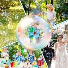 Kids Bubble Gun, No Solution Included, Suitable For Children, Automatic Bubble Machine, Suitable For Party Favors, Birthdays, Outdoor And Indoor Activities, Summer, Party Toys - 藍色 - 查看 8