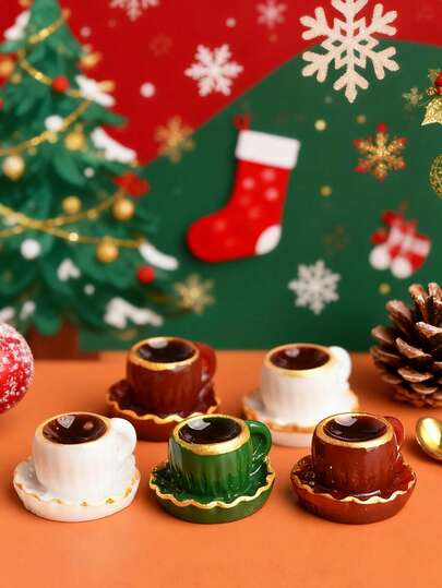 10pcs/20pcs Random Mixed Charming Christmas Cute Christmas Tree Ombre Candy Color Tree Christmas Decorations Miniature Items Small Ornaments Resin Decor, DIY Craft Supplies Amulet DIY Pendant Accessories Materials Keychain Bag Charm