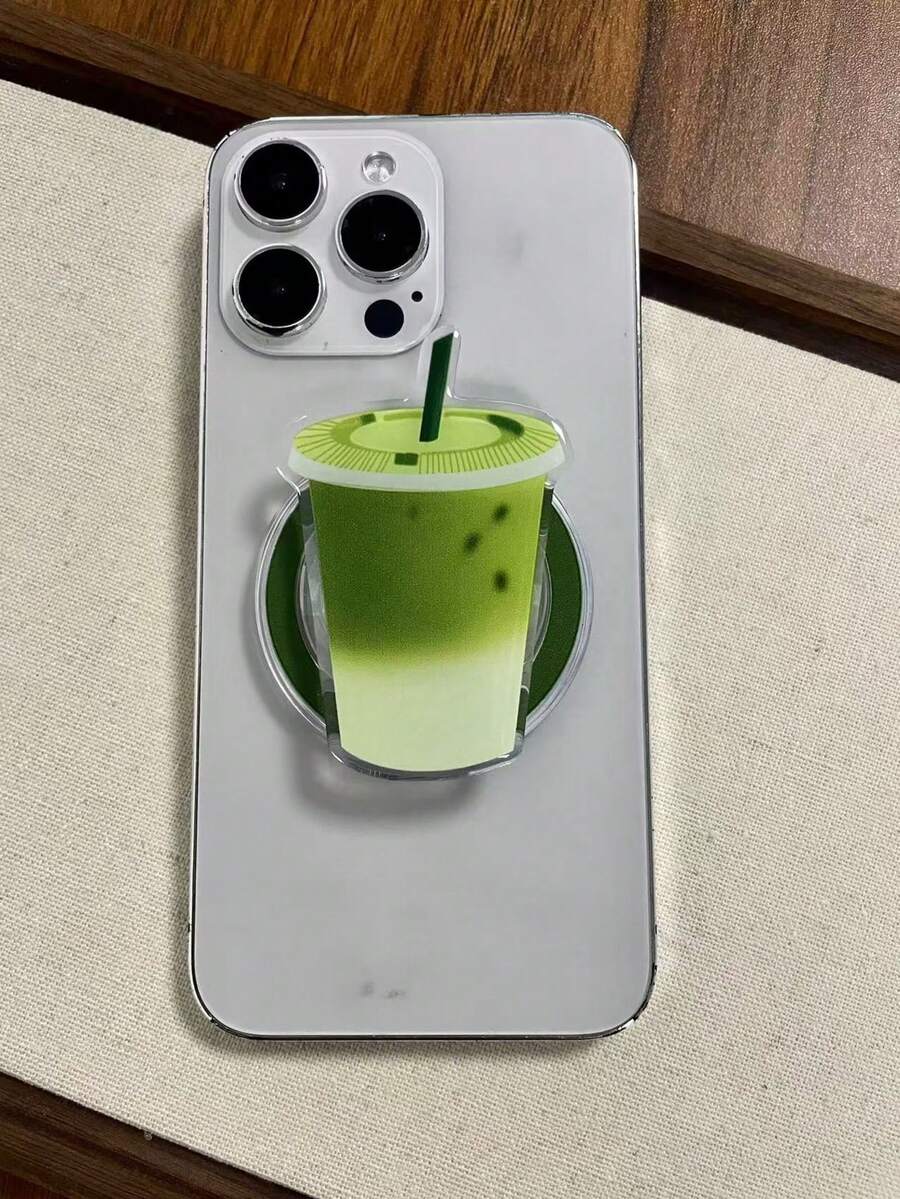 Coffee Latte Magnetic Phone Holder, Suitable For Magnetic Phone Cases, Slouchy Desktop Stand, Compatible With Smartphones Compatible With IPhone, Android Phone, Gift For Birthday, Family, Friends Push-Pull Phone Grip Phone Accessories - 彩色 - 查看 1