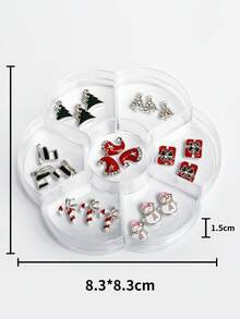7 Grades 21 Peças Conjunto de Caixa de Natal com Cores e Estilos Mistos, Acessórios de Arte de Unhas de Natal, Decoração de Joias Brilhantes, Decoração de Unhas DIY, Textura Fashionable, Simples e Versátil Y2k, Acessórios de Decoração de Unhas Postiças, Ornamentos de Unhas, Suprimentos de Arte de Unhas, Decoração de Unhas
