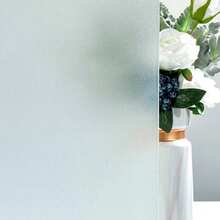 Frosted Adhesive Film For Glass Box Window Door Bathroom Balcony Privacy Eliminates View - 白色 - 查看 3