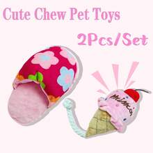 Đồ chơi nhồi bông hình dâu tây, kem, dép, ngôi sao, trái tim, thích hợp cho chó nhỏ. - Nhiều màu - Xem 15