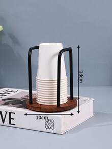 Wood Bathroom Cup Holder 3oz-12oz, Stylish Walnut Disposable Cup Dispenser, Plastic Mouthwash Cup Storage Organizer For Cups (Under 3.35in Diameter) -Perfect For Office, Kitchen, Gym, School Or Cafes(Need To Required)