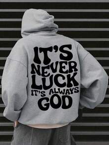 Sudadera informal de estilo suelto con capucha manga larga estampado de letra para hombre sudadera con capucha hombre ropa casual diseño moderno cómoda y transpirable calidad premium tallas disponibles - Gris - Ver 1