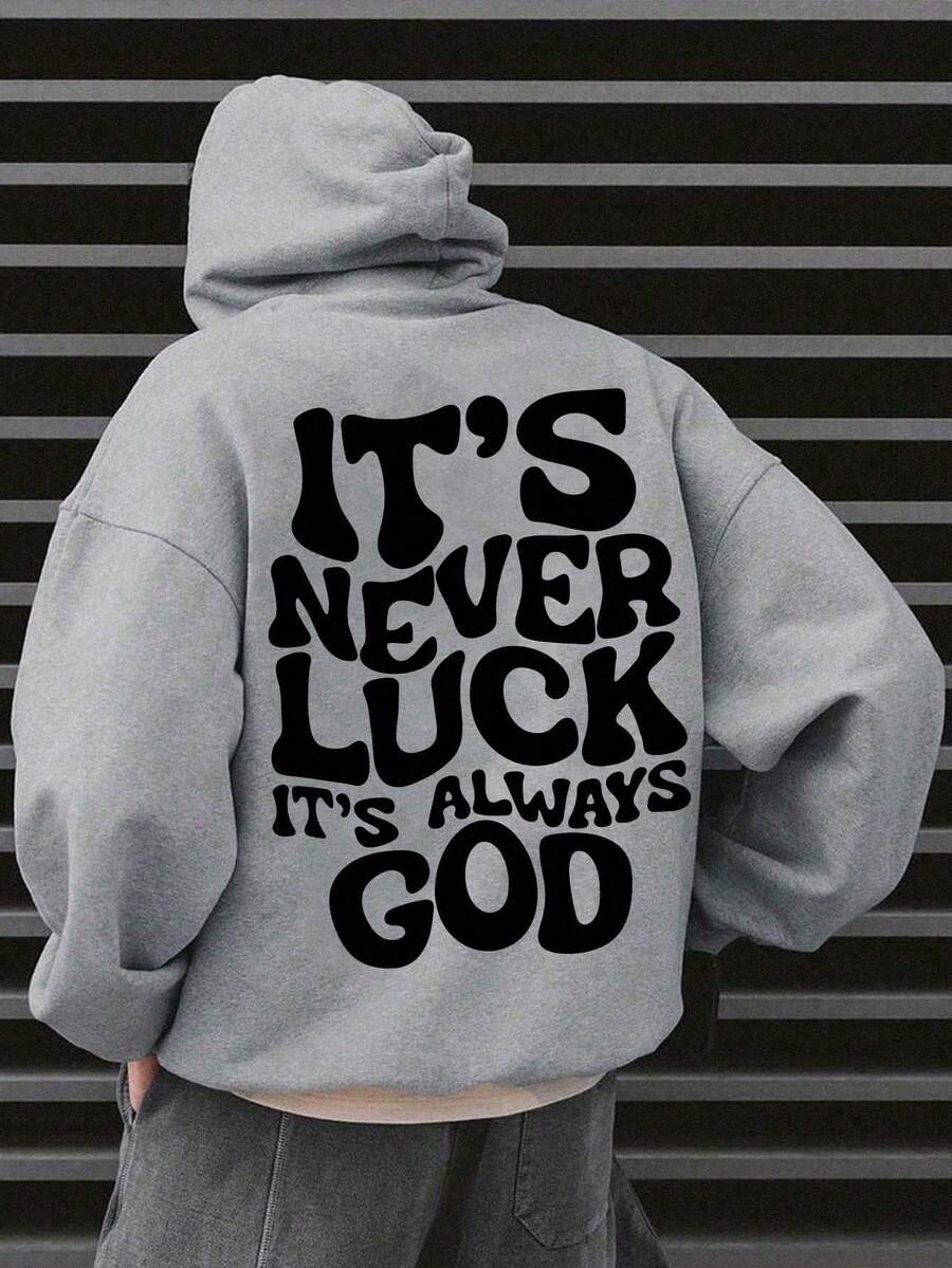 Sudadera informal de estilo suelto con capucha manga larga estampado de letra para hombre sudadera con capucha hombre ropa casual diseño moderno cómoda y transpirable calidad premium tallas disponibles - Gris - Ver 1