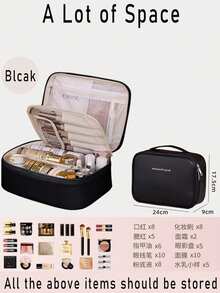 2/1PC Holiday Travel Makeup Organizer Bag, Multi-Functional Makeup Organizer Bag, Bathroom Waterproof Makeup Bags, Makeup Bags, PVC Toiletries Bag, Beauty Storage Bag, Cosmetics Storage Bag, Handbag, Organization And Storage Bag,A Must-Have Cosmetic Brush Storage Bag For Ladies In Autumn And Winter