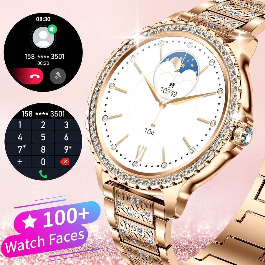 JELLOO 钻石智能手表，健身追踪手表，兼容智能手机，拥有超过100种运动模式/睡眠监测/音乐控制/遥控拍照/闹钟/天气预报等功能，是送给朋友的绝佳礼物。