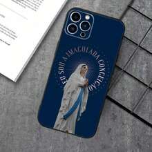 Funda de Teléfono Virgen María Virgen de Guadalupe Compatible con Apple  15,14,13,12,11,XS,XR,X,8,7,Pro,Max,Plus,mini Funda de Silicona Negra, Funda Compatible con  17, Funda  17 Pro, Funda  17 Pro Max - z3 - Ver 8