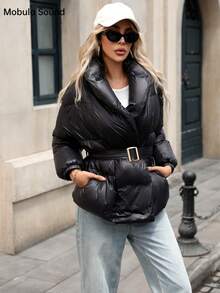 Mobula Sound Fashionable Casual Jacket For Women, Suitable For Spring/Summer, Birthday Party, Night Out, Travel, Daily Wear, Holiday, Made Of Woven Fabric - Black - View 8