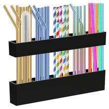 9,5" großer Acryl-Strohhalter-Organizer mit starkem Klebeband, Strohhalter-Aufbewahrungsbehälter für Schranktüren, Trinkhalme-Spender für Küchentheke