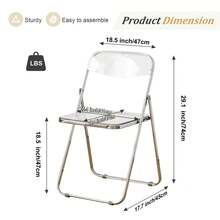 2-Piece/4-Piece/6-Piece Acrylic Folding Chair Sets, Stackable, Lightweight And Durable, Modern Armless Design, Suitable For Indoor/Outdoor Use, Perfect For Holiday Parties. - 透明色 - 查看 6