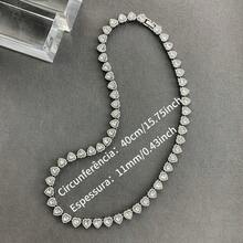 Men's Ice Diamond Necklace Hip-Hop Diamond Necklace Men's Rhinestone Bracelet Necklace - Màu Bạc Cổ - Xem 7