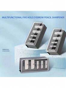Temperamatite per trucco con 5 fori/fori doppi, temperamatite professionale per cosmetici per matita sopracciglia, eyeliner, matita labbra, strumento per il trucco universale con lama per forniture per ufficio, scuola e uso domestico (fori di diverse dimensioni)