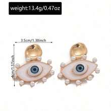 1 Pair Of Fashionable, Creative And Individual Eye-Shaped Earrings, Suitable For Women's Daily Use, Party, Wear And Holiday Gifts - Nhiều màu - Xem 2