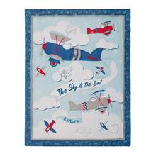 BEEWEED 1pc Airplane Printed Soft Blanket For All Season Quilt For Baby's Nursery, Blue Ocean Animal Print,Warm Cozy Soft Throw Blanket Blanket For Couch Bed, Crib, Bedding Throw Blanket For Baby Boys/Girls Holiday Gift, 31.5inchx41.3inch