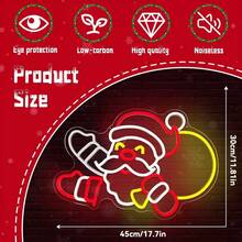 Christmas Santa Claus Decorative Neon Sign Light, Indoor Holiday Atmosphere Lamp
