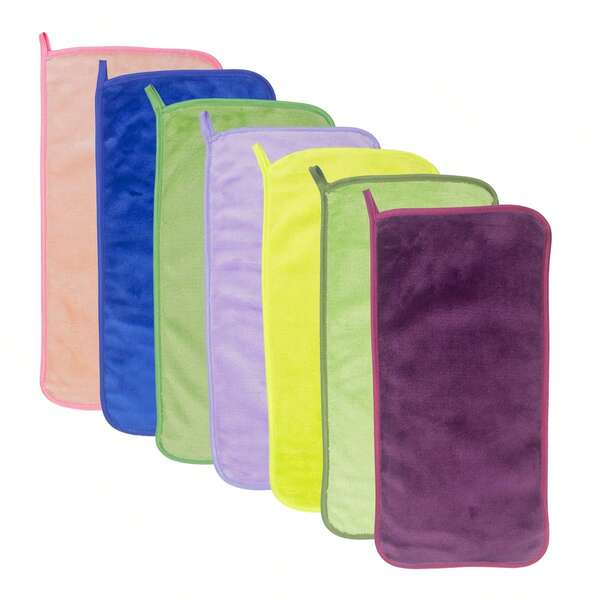 3/5Pcs Makeup Remover Cloths For Face, Eye, Lips Reusable Makeup Remover Pads Soft Microfiber Facial Cleansing Cloths Just Water Random Color