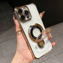 防摔防摔手机壳兼容 17 15 Pro Max 支架外壳豪华透明电镀气囊防震保护套兼容 17 6/7/8/X/XS/XR/11/12/13/14/15/16/16e、Galaxy S22/23/24/25/S24 FE/S25 EDGE、A04/05/06/A07/A14/A15/A16/A17/A24/A25/A34、Redmi Note 9/10/11/12/13/14、Redmi 9/10/12/13C 14C/A5/A3、OPPO、MOTO、Honor X、HW、RENO Realme C53 C55 C61 C63 C65 C75 - 金色 - 查看 4