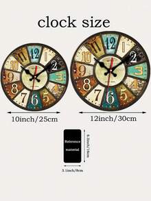 1 pièce Horloge murale silencieuse de style vintage de 10 pouces/12 pouces - Fonctionne sur pile, parfaite pour la décoration de la chambre, du salon, du bureau, de la cuisine et de la salle de bain