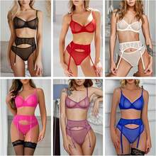Women's Garter Belts Stockings With Metal Clips Plus Size - 綠色 - 查看 3