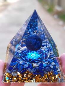 Kim tự tháp năng lượng Orgonite Reiki, quả cầu thạch anh tím tự nhiên, tinh thể chữa bệnh, dụng cụ luân xa, đồ trang trí, đá nhựa, đồ thủ công kim tự tháp trang trí nhà cửa, quà tặng, đồ trang trí để bàn bằng nhựa pha lê sáng tạo, thích hợp cho Giáng sinh, Halloween, Ngày của Cha. - Ngôi sao năm cánh màu xanh - Xem 27