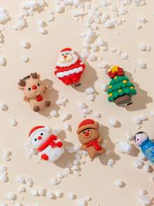 5pcs Cute & Soft Holiday Vibe Hair Accessories/Clips - Reindeer/Christmas Tree/Teddy Bear/Christmas Element Pattern Decor Clips, Side Bangs Decor/Christmas Party Hair Clips, Claw Clips, Hair Claws, Hair Slide, Hair Barrettes