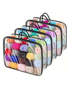 3pcs/2pcs Transparent Yarn Storage Bags, Multi-Purpose Handbag Organizer, Clothes, Bedding, Underwear Storage Bags - Multicolor - View 11