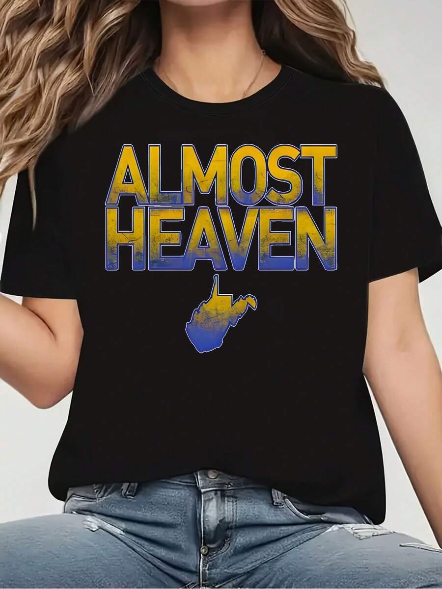 Women's Casual Crew Neck T-Shirt, Loose-Fitting Top With A Graphic Print, Perfect For Everyday Shopping, Perfect For Halloween, Thanksgiving, Or Christmas-Themed Events