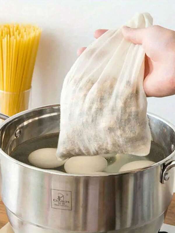 Bolsa de muselina con cordón, bolsa de té reutilizable, bolsa de especias para cocinar sopa/hierbas/té de hoja suelta, pequeña bolsa de gasa natural para filtrar, bolsa vacía pequeña, accesorios de cocina, un regalo imprescindible de herramientas de cocina para chefs en el hogar, almacenamiento que ahorra espacio para organizadores de cocina, idea de regalo de cocina navideña