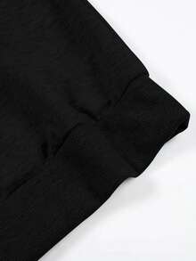 Men's Fashion  Four Color Portrait Outline Green Orange Print Crew Neck Sweatshirt, Everyday Outfit, Streetwear Fashion, Band Merchandise, Vintage Design, Soft Fabric, Breathable Knit, Printed Hoodie Alternative, Unisex Fit, Beatles Fans, Retro Collectors - 黑色 - 查看 5