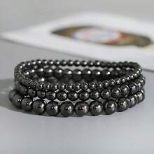 4/6/8mm Natural Hematite Stretch Bracelet, Handmade Unisex Crystal Bracelets For Meditation, Yoga, Spiritual Healing & Positive Energy