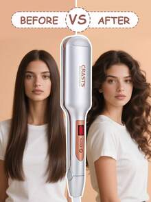 CRASTS 三筒卷发器，带数字显示，温度可调，陶瓷电气石卷筒，适合打造蓬松波浪、螺旋卷发、法式波浪 - 英規插(220-240V) - 查看 11