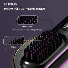 Mini Hair Straightener Brush, Straightening Comb, 20s Fast Heating, Automatic Constant Temperature, Reduce Hair Damage