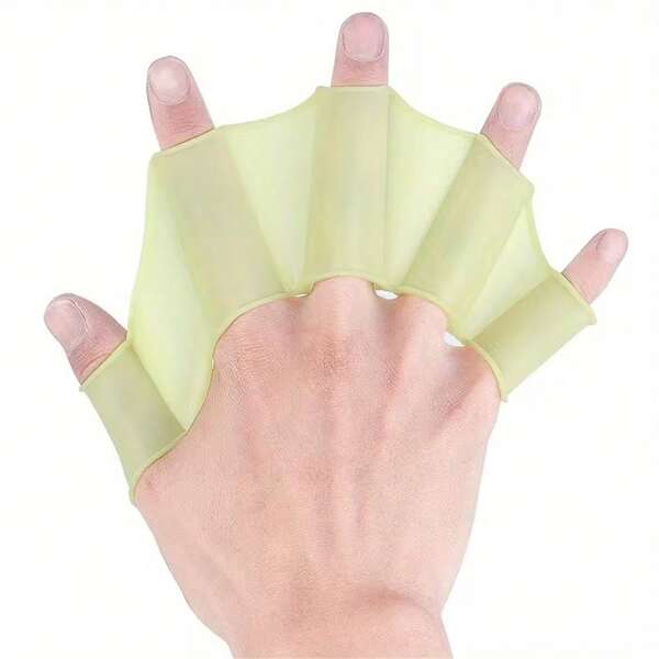 1pc Silicone Mesh Finger Gloves For Enhanced Swimming Speed & Strength - Ideal Training Gear, Pair Of Hand Fins, Fit, Lightweight & Durable Swim Equipment, Speed Enhancement Gloves | Webbed Hand Design | Silicone Swim Gloves Adult Swimming Paddle Palm Children Frog Handwebs, Swimming Gear