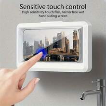 防水淋浴手机支架 - 360° 度旋转吸盘手机壁挂支架，增强触摸灵敏度和稳定性，非常适合流媒体、电影和 TK - 非常适合浴室和厨房使用，兼容多种设备，生日、家人、朋友的礼物，适合夏季浴室厨房手机支架兼容 、Android 手机，生日、家人、朋友的礼物手机配件 - 1 件白色 - 查看 7