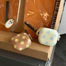 复古三色波点耳机盒+挂环 适用于苹果Pro2/Pro/4/3/2 时尚女款耳机盒 简约耳机盒 苹果耳机盒 苹果耳机套 秋冬 - 彩色 - 查看 8