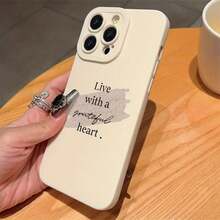 Funda de teléfono de moda Una funda protectora hecha de TPU que ofrece cobertura completa y protección precisa, diseñada para varios modelos del  de Apple de 6 a 16 Pro Max, con un eslogan minimalista. Diseño para Chicas y Mujeres, TPU Suave, Resistente a Impactos, Más Protector, Femenino - 1 pieza - Ver 2