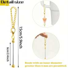 8/15pcs Beaded Pendant With Chain, Blank Beading Stick, DIY Craft - Suitable For Cup Charm, Bag Decor, Keychain And Jewelry Making, DIY Gifts