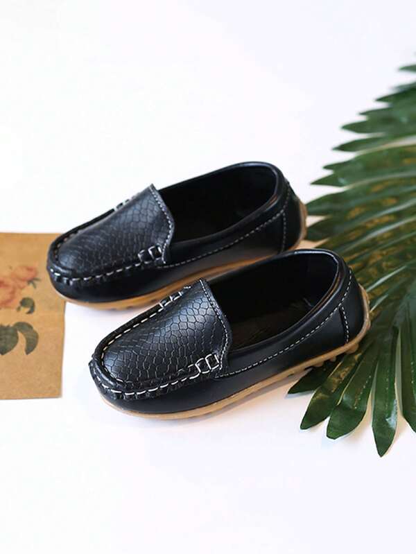 New Kids Shoes Children Leather Shoes Girls Flats Boys Loafers Casual Shoes Moccasins Baby Shoes Mid-Size Suitable For Outdoor Solid Color Versatile Soft