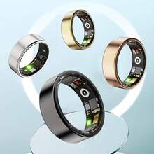 智能戒指，男女通用健身追踪器，血氧监测，血压监测，睡眠监测，计步，兼容和安卓系统，无需订阅费 - 黑色 - 查看 2