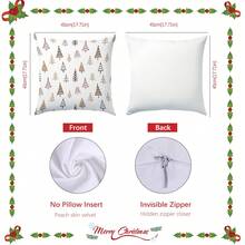 1 pieza Funda de cojín de árbol de Navidad minimalista, tela de terciopelo melocotón suave de una sola cara, 45*45/50*50/40*40CM Funda de cojín para sofá de tela moderna, decoración de interiores, decoración de fiesta, regalo - Multicolor - Ver 10