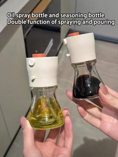 1pc Kitchen Leak-Proof Soy Sauce Bottle, Glass Quantitative Controlled 150ML Oil Bottle With Spray Nozzle