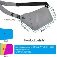 Bolso bandolera, mochila casual de día, mochila de hombro negra, ligera, antirrobo, para deportes al aire libre, viajes, senderismo, gris, mochilas bandolera