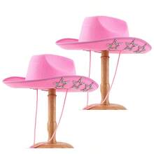 A Unisex Cowboy Hat Adorned With Studs And Rhinestone Stars, Featuring A Punk-Inspired Glossy Finish. Suitable For Parties, Cosplay, Dances, Masquerade Balls, Festivals, Weddings, Birthdays, And Music Festivals. - Multicolor - View 12