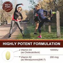 PSLALAE Vitamin D3 & K2 200 Mcg - Regulates Calcium Absorption, Helps Support Bone, Joints And Heart Health, Boosts Energy - 300pcs - 300 viên nang - Xem 5