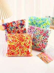 400/800pcs/Pack Baby & Toddler Mini Towel Hair Ties, High Elasticity Hair Bands Suitable For Daily And Special Occasion Hairstyles, Fashion Hair Accessories