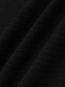 男士V领罗纹针织长袖T恤，针织面料，不起球，不易变形，休闲风格，复古绅士风，V领亨利领设计，简约设计，细节之处尽显匠心 - 黑色 - 查看 10