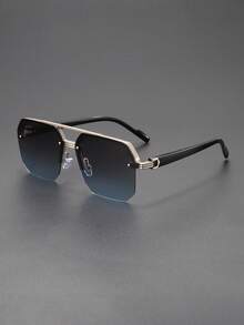 1pc Men's Retro PC Frame Double Bridge Fashion Glasses, Suitable For Sweaters, Coats, Daily, Travel, Vacation, Casual, Stylish - Double Beam-multi-color - View 18